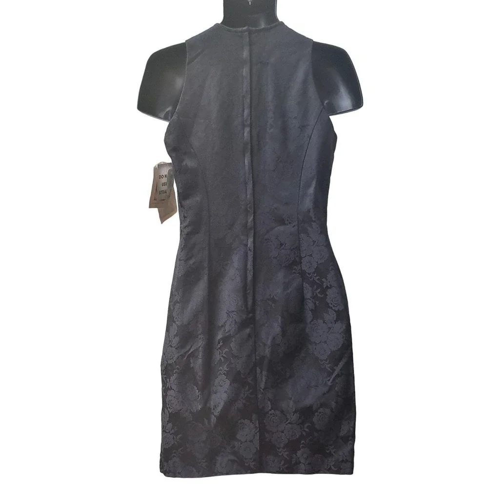 NWT‎ 80s Jessica McClintock Gunne Sax Dress Womens Sz 13 14 Black Bodycon Maxi